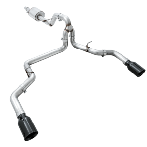 AWE Tuning Exhaust System Kit, 0FG Cat-Back System, T304L Stainless Steel, Without Muffler, Single Exhaust with Dual Exits, Rear Exit – 3015-33120