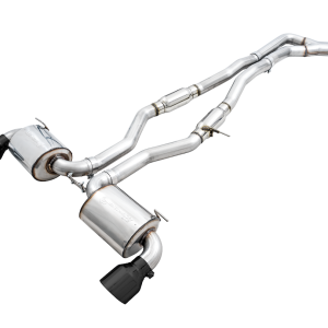 AWE Tuning Exhaust System Kit, Touring Edition Cat-Back System, Stainless Steel, Without Muffler, Dual Exhaust with Dual Outlet – 3015-33132