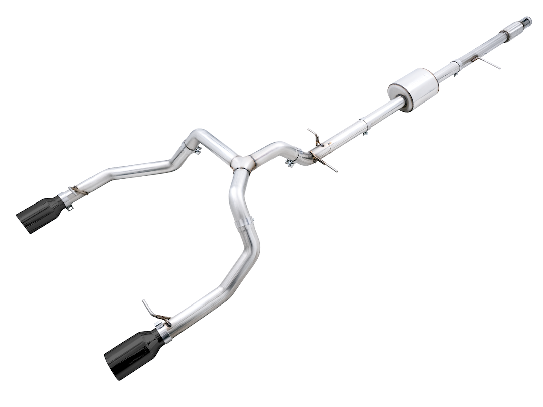 AWE Tuning Exhaust System Kit, 0FG Cat-Back System, Stainless Steel, Without Muffler, Single Exhaust with Dual Exits, Rear Exit – 3015-33206