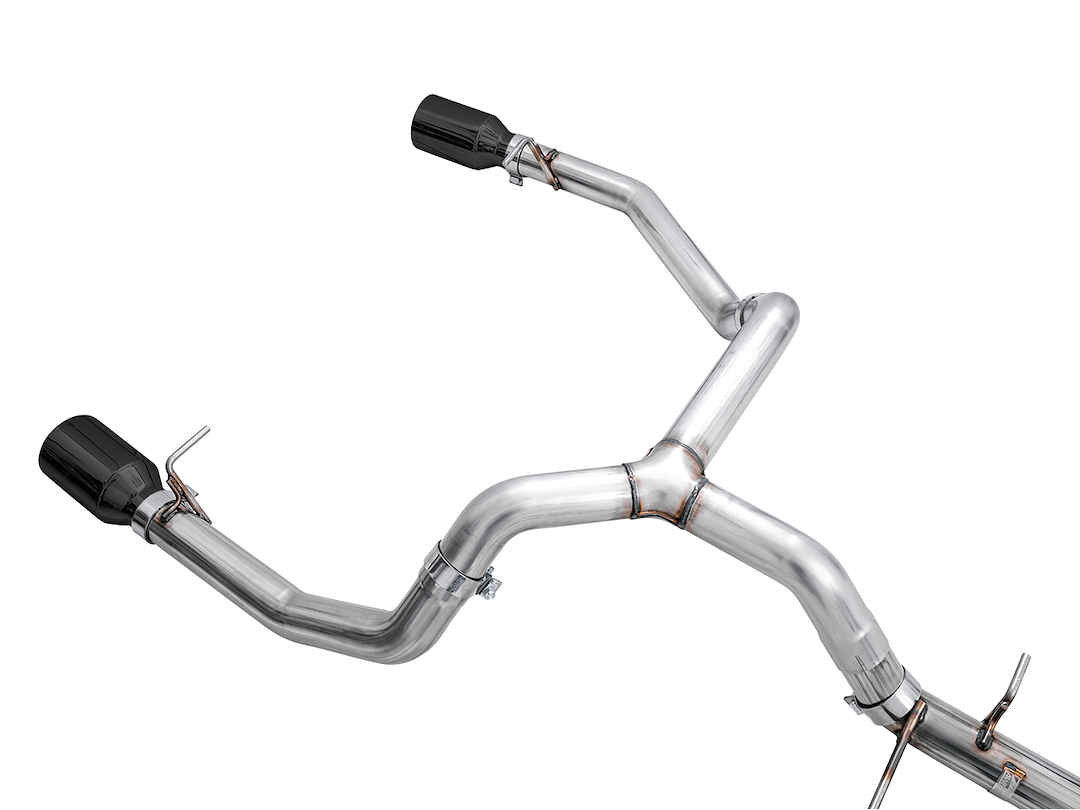 AWE Tuning Exhaust System Kit, 0FG Cat-Back System, Stainless Steel, Without Muffler, Single Exhaust with Dual Exits, Rear Exit – 3015-33206