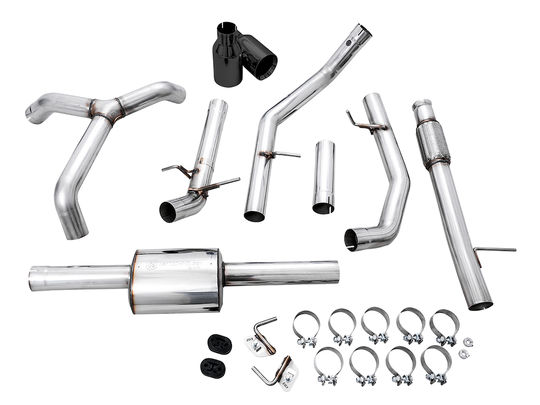 AWE Tuning Exhaust System Kit, 0FG Cat-Back System, Stainless Steel, Without Muffler, Single Exhaust with Dual Exits, Rear Exit – 3015-33206