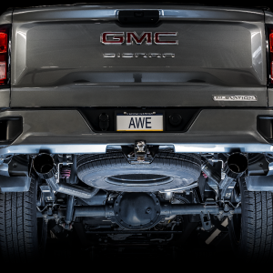 AWE Tuning Exhaust System Kit, 0FG Cat-Back System, Stainless Steel, Without Muffler, Single Exhaust with Dual Exits, Rear Exit – 3015-33206