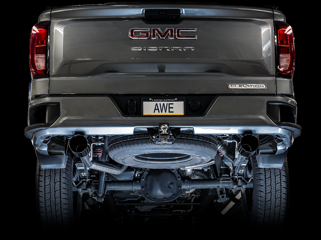 AWE Tuning Exhaust System Kit, 0FG Cat-Back System, Stainless Steel, Without Muffler, Single Exhaust with Dual Exits, Rear Exit – 3015-33206