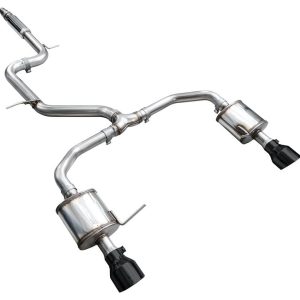 AWE Tuning Exhaust System Kit, Touring Edition Cat-Back System, Stainless Steel, With Muffler, Single Exhaust with Dual Exit, Rear Exit – 3015-33275