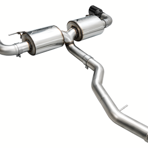 AWE Tuning Exhaust System Kit, Touring Edition Axle-Back System, Stainless Steel, Without Muffler, Single Exhaust with Dual Exits – 3015-33429
