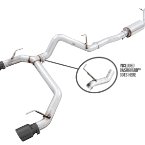 AWE Tuning Exhaust System Kit, 0FG Cat-Back System, T304L Stainless Steel, Without Muffler, Single Exhaust with Dual Exits, Rear Exit – 3015-33456