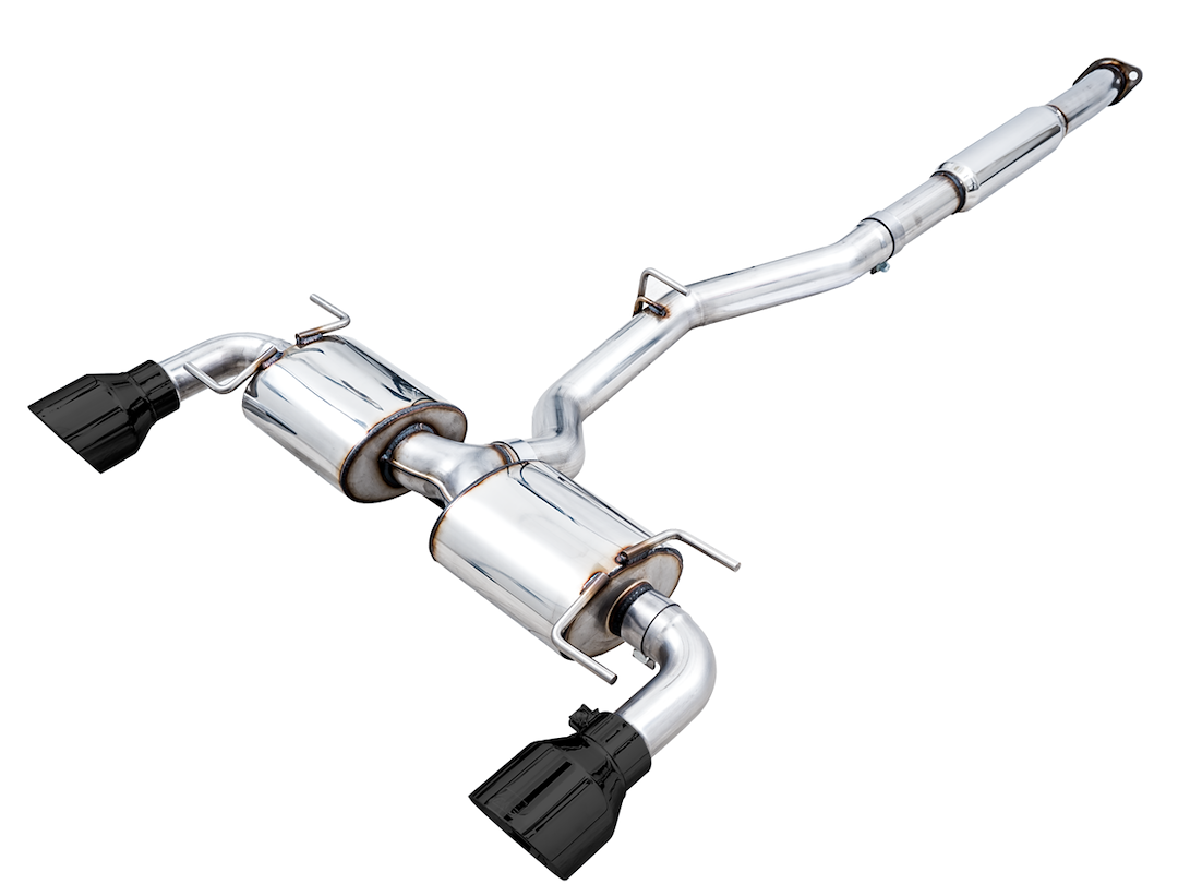 AWE Tuning Exhaust System Kit, Touring Edition Cat-Back System, Stainless Steel, Without Muffler, Single Exhaust with Dual Outlet – 3015-33486