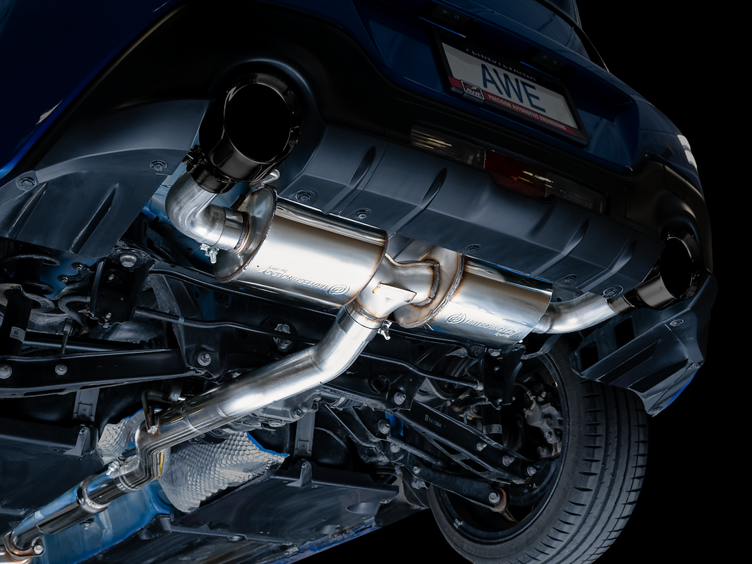 AWE Tuning Exhaust System Kit, Touring Edition Cat-Back System, Stainless Steel, Without Muffler, Single Exhaust with Dual Outlet – 3015-33486
