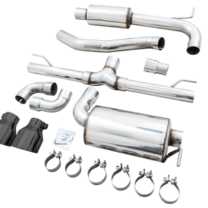AWE Tuning Exhaust System Kit, Touring Edition Cat-Back System, Stainless Steel, Without Muffler, Single Exhaust with Dual Outlet – 3015-33658