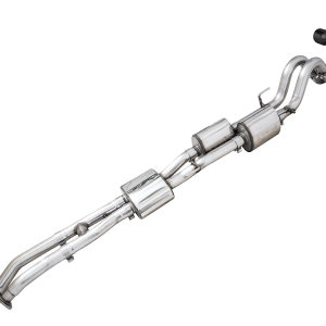AWE Tuning Exhaust System Kit, 0FG Cat-Back System, Stainless Steel, With Muffler, Dual Exhaust with Dual Outlet, Side Exit – 3015-33826