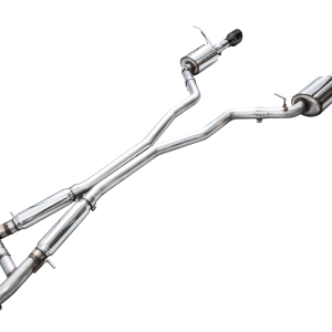 AWE Tuning Exhaust System Kit, Touring Edition Cat-Back System, Stainless Steel, With Muffler, Dual Exhaust with Dual Outlet, Rear Exit – 3015-33952