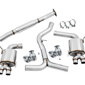 AWE Tuning Exhaust System Kit, Touring Edition Cat-Back System, Stainless Steel, Without Muffler, Single Exhaust with Dual Exits – 3015-42098