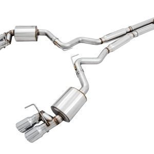 AWE Tuning Exhaust System Kit, Touring Edition Cat-Back System, Stainless Steel, Without Muffler, Dual Exhaust with Dual Exits, Rear Exit – 3015-42102
