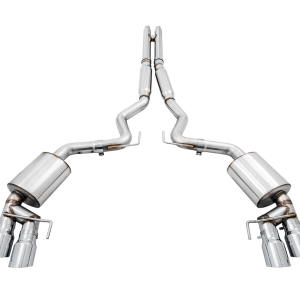 AWE Tuning Exhaust System Kit, Touring Edition Cat-Back System, Stainless Steel, Without Muffler, Dual Exhaust with Dual Exits, Rear Exit – 3015-42102