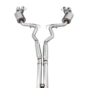 AWE Tuning Exhaust System Kit, Touring Edition Cat-Back System, Stainless Steel, Without Muffler, Dual Exhaust with Dual Exits, Rear Exit – 3015-42102