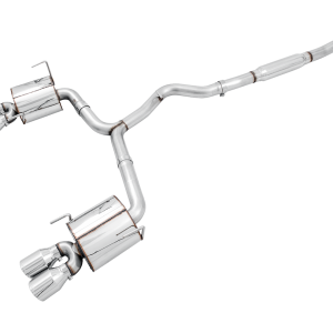 AWE Tuning Exhaust System Kit, Touring Edition Cat-Back System, Stainless Steel, Without Muffler, Single Exhaust with Dual Outlet – 3015-42104