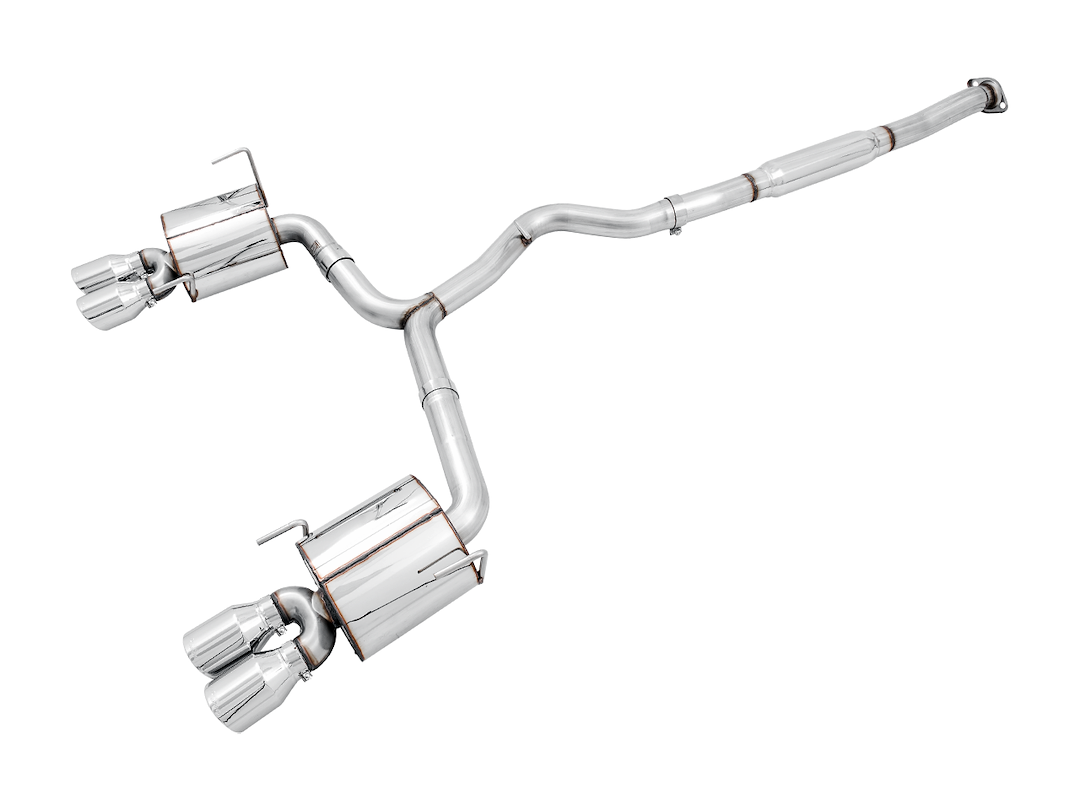 AWE Tuning Exhaust System Kit, Touring Edition Cat-Back System, Stainless Steel, Without Muffler, Single Exhaust with Dual Outlet – 3015-42104