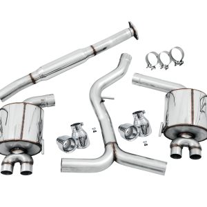 AWE Tuning Exhaust System Kit, Touring Edition Cat-Back System, Stainless Steel, Without Muffler, Single Exhaust with Dual Outlet – 3015-42104