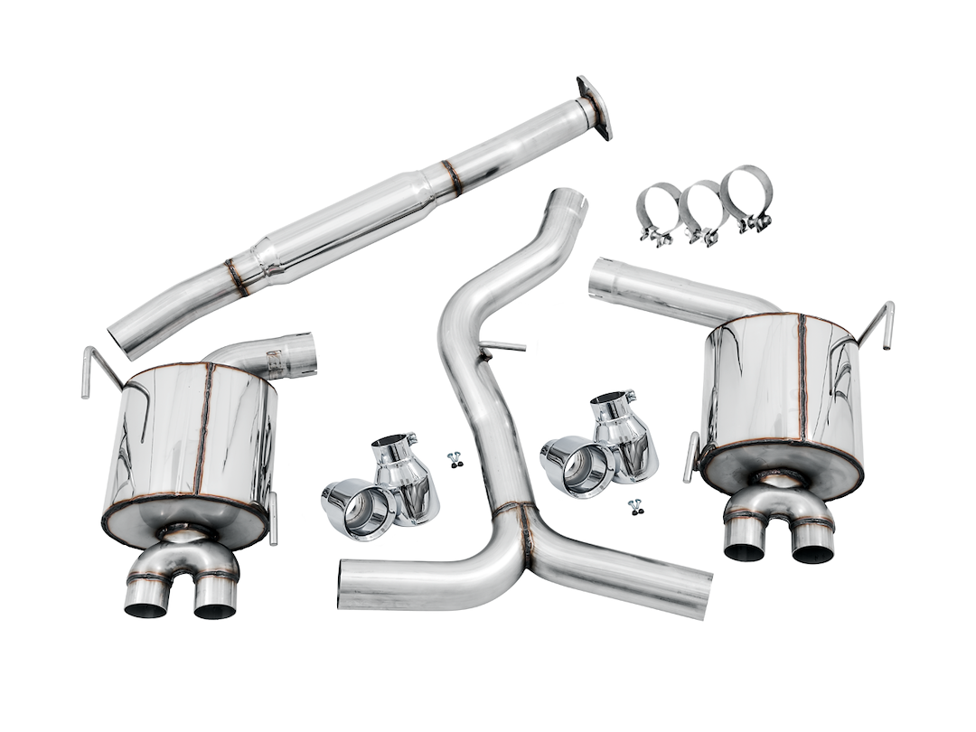 AWE Tuning Exhaust System Kit, Touring Edition Cat-Back System, Stainless Steel, Without Muffler, Single Exhaust with Dual Outlet – 3015-42104