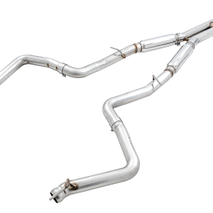 AWE Tuning Exhaust System Kit, Track Edition Cat-Back System, Stainless Steel, Without Muffler, Dual Exhaust, Rear Exit – 3015-42136