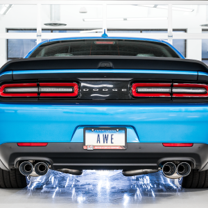 AWE Tuning Exhaust System Kit, Track Edition Cat-Back System, Stainless Steel, Without Muffler, Dual Exhaust, Rear Exit – 3015-42136