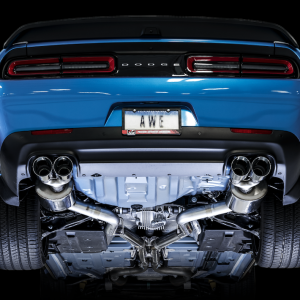 AWE Tuning Exhaust System Kit, Track Edition Cat-Back System, Stainless Steel, Without Muffler, Dual Exhaust, Rear Exit – 3015-42136