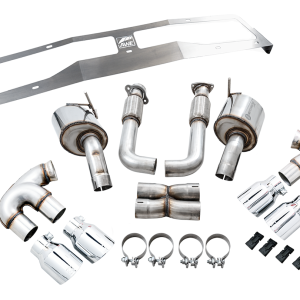 AWE Tuning Exhaust System Kit, Touring Edition Cat-Back System, Stainless Steel, Without Muffler, Dual Exhaust with Dual Outlet – 3015-42151