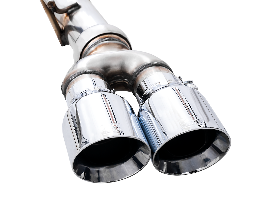 AWE Tuning Exhaust System Kit, 0FG Cat-Back System, Stainless Steel, Without Muffler, Single Exhaust with Dual Exits, Rear Exit – 3015-42201