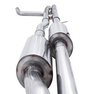 AWE Tuning Exhaust System Kit, 0FG Cat-Back System, Stainless Steel, Without Muffler, Single Exhaust with Dual Exits, Rear Exit – 3015-42203