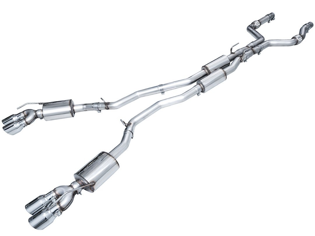 AWE Tuning Exhaust System Kit, Touring Edition Cat-Back System, T304 Stainless Steel, With Muffler, Dual Exhaust with Dual Exits – 3015-42625