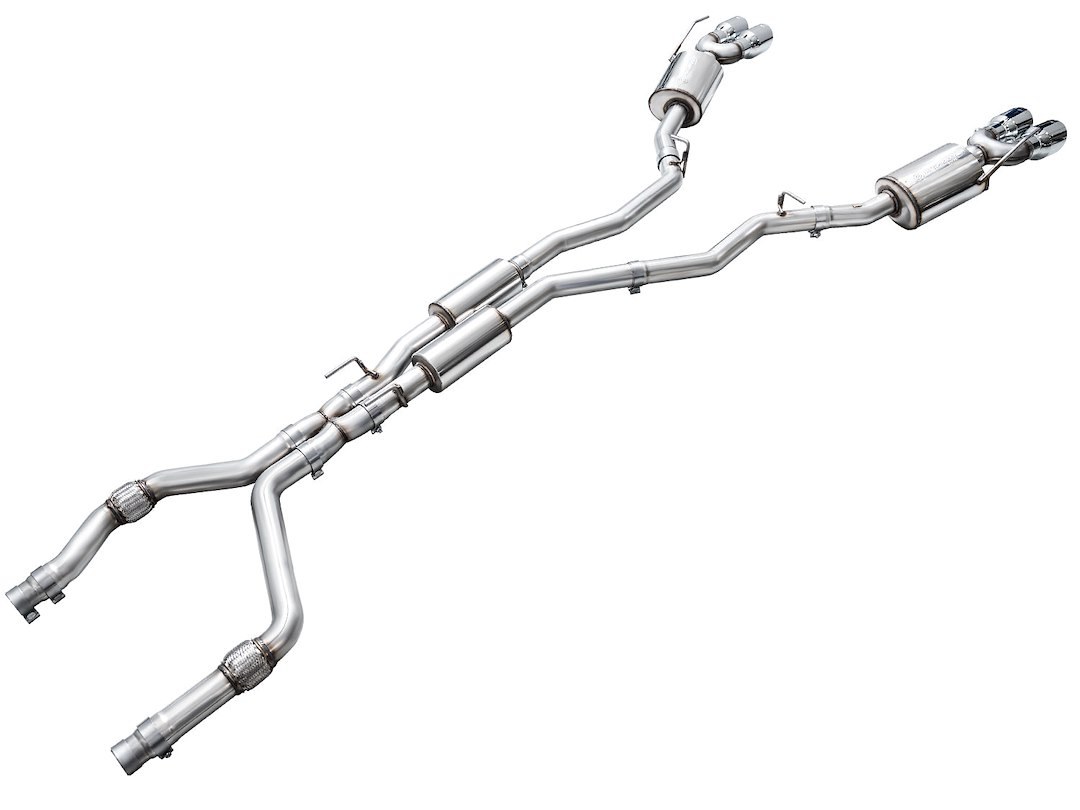 AWE Tuning Exhaust System Kit, Touring Edition Cat-Back System, T304 Stainless Steel, With Muffler, Dual Exhaust with Dual Exits – 3015-42625