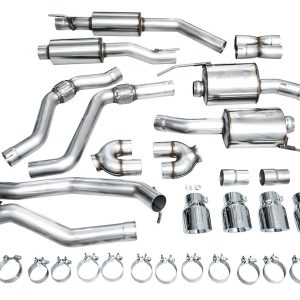AWE Tuning Exhaust System Kit, Touring Edition Cat-Back System, T304 Stainless Steel, With Muffler, Dual Exhaust with Dual Exits – 3015-42625
