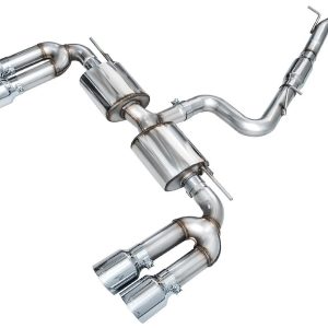 AWE Tuning Exhaust System Kit, Touring Edition Cat-Back System, Stainless Steel, With Muffler, Single Exhaust with Dual Exit, Rear Exit – 3015-42897