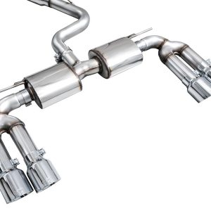AWE Tuning Exhaust System Kit, Touring Edition Cat-Back System, Stainless Steel, With Muffler, Single Exhaust with Dual Exit, Rear Exit – 3015-42897