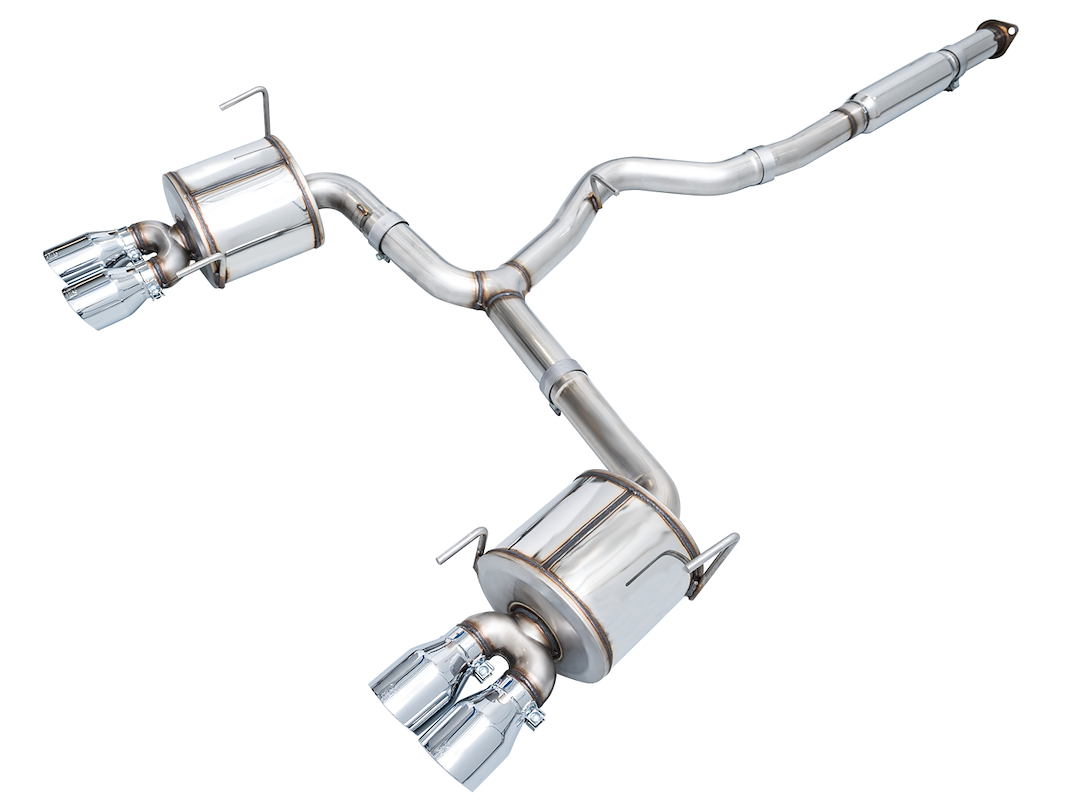 AWE Tuning Exhaust System Kit, Touring Edition Cat-Back System, Stainless Steel, With Muffler, Single Exhaust, Quad Rear Exit – 3015-42979