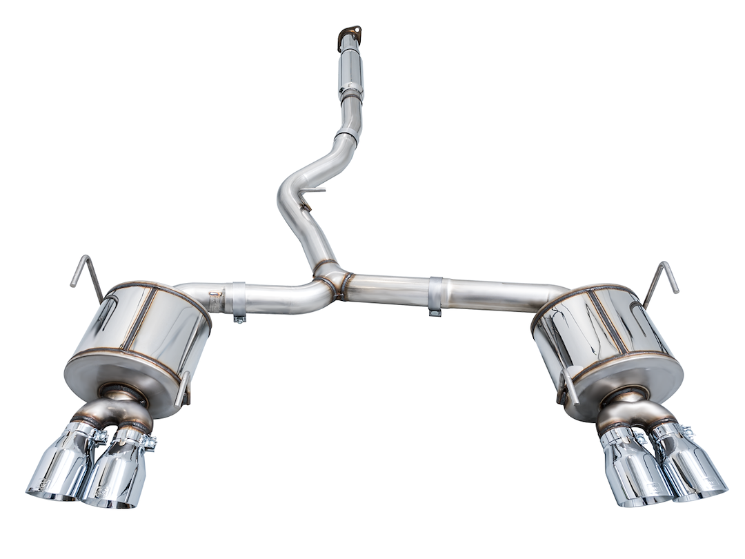 AWE Tuning Exhaust System Kit, Touring Edition Cat-Back System, Stainless Steel, With Muffler, Single Exhaust, Quad Rear Exit – 3015-42979
