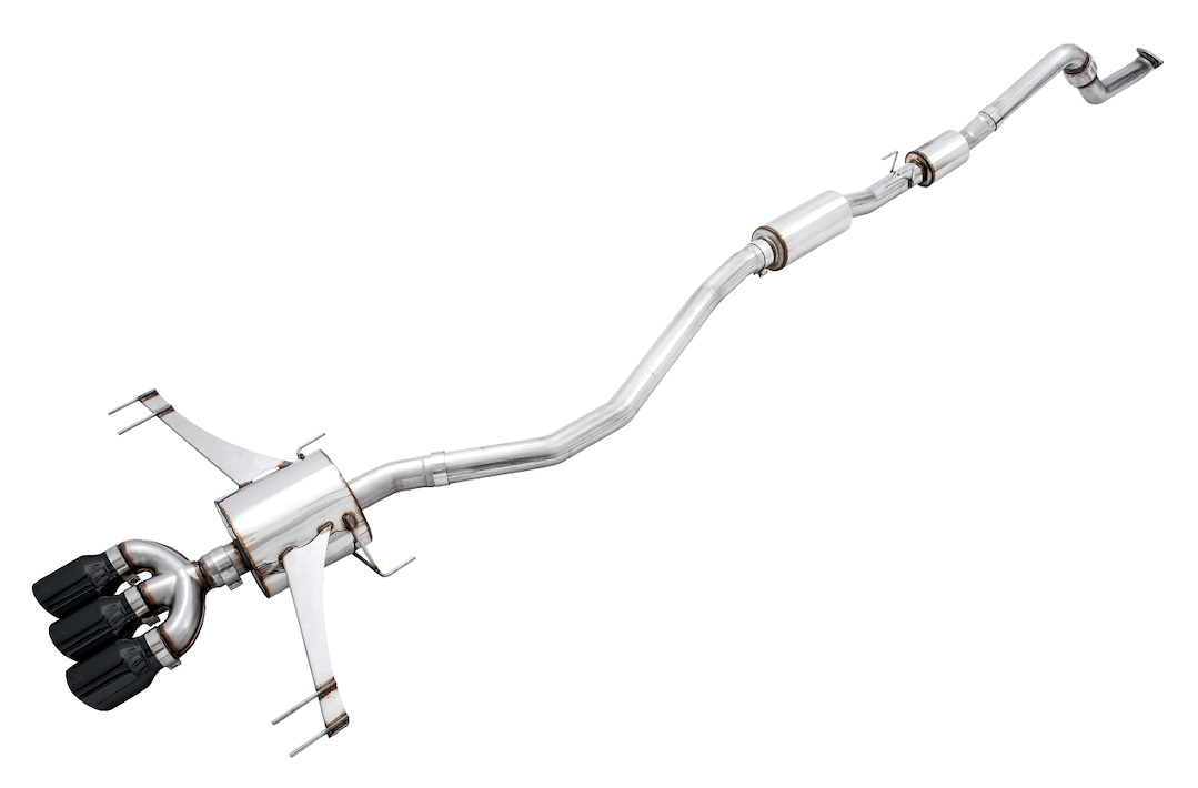 AWE Tuning Exhaust System Kit, Touring Edition Cat-Back System, Stainless Steel, Without Muffler, Single Exhaust with Triple Exit – 3015-43000