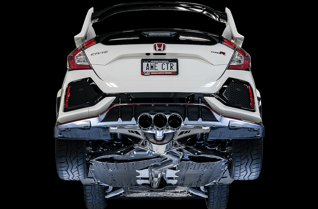 AWE Tuning Exhaust System Kit, Touring Edition Cat-Back System, Stainless Steel, Without Muffler, Single Exhaust with Triple Exit – 3015-43000