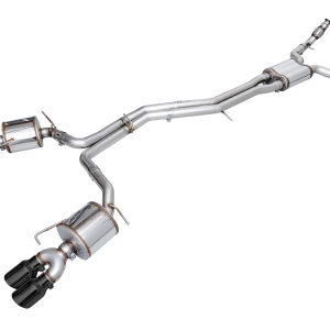 AWE Tuning Exhaust System Kit, Touring Edition Cat-Back System, Stainless Steel, With Muffler, Dual Exhaust with Quad Outlet, Rear Exit – 3015-43107