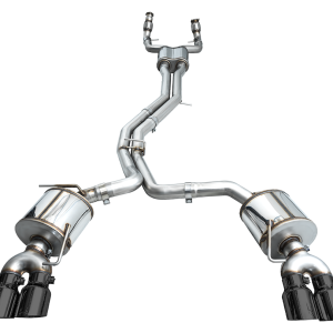 AWE Tuning Exhaust System Kit, Touring Edition Cat-Back System, Stainless Steel, With Muffler, Dual Exhaust with Quad Outlet, Rear Exit – 3015-43107