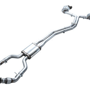 AWE Tuning Exhaust System Kit, Touring Edition Cat-Back System, Stainless Steel, With Muffler, Dual Exhaust with Quad Outlet, Rear Exit – 3015-43107