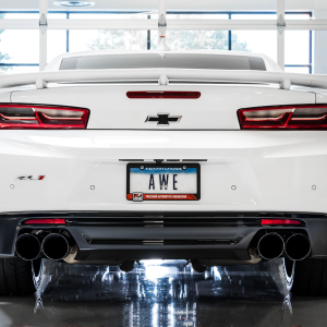 AWE Tuning Exhaust System Kit, Touring Edition Axle-Back System, Stainless Steel, Without Muffler, Single Exhaust with Quad Outlet – 3015-43115