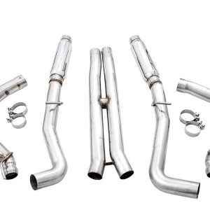 AWE Tuning Exhaust System Kit, Track Edition Cat-Back System, Stainless Steel, Without Muffler, Dual Exhaust, Rear Exit – 3015-43144