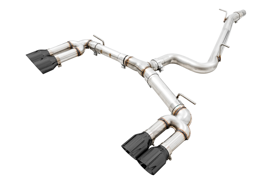 AWE Tuning Exhaust System Kit, Track Edition Cat-Back System, Stainless Steel, Without Muffler, Single Exhaust with Dual Exits, Rear Exit – 3015-43150