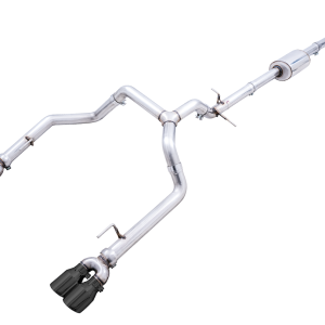 AWE Tuning Exhaust System Kit, 0FG Cat-Back System, Stainless Steel, Without Muffler, Single Exhaust with Dual Exits, Rear Exit – 3015-43202