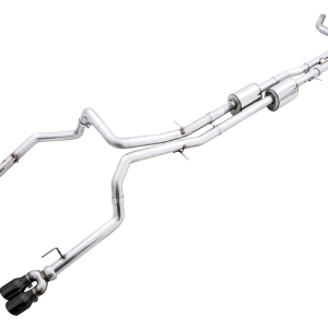 AWE Tuning Exhaust System Kit, 0FG Cat-Back System, Stainless Steel, Without Muffler, Single Exhaust with Dual Exits, Rear Exit – 3015-43204