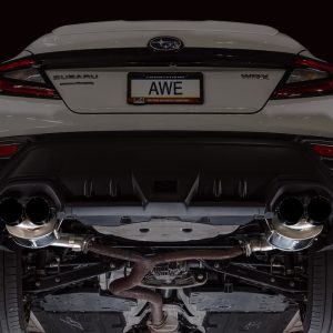 AWE Tuning Exhaust System Kit, Touring Edition Axle-Back System, Stainless Steel, With Muffler, Dual Exhaust with Dual Exits, Side Exit – 3015-43424