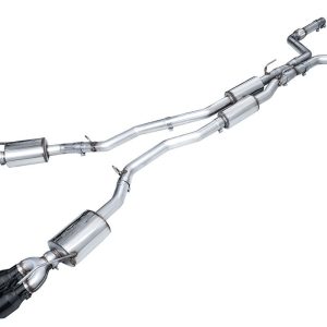 AWE Tuning Exhaust System Kit, Touring Edition Cat-Back System, T304 Stainless Steel, With Muffler, Dual Exhaust with Dual Exits – 3015-43625