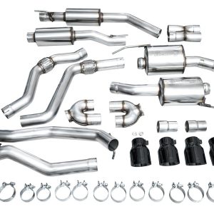 AWE Tuning Exhaust System Kit, Touring Edition Cat-Back System, T304 Stainless Steel, With Muffler, Dual Exhaust with Dual Exits – 3015-43625