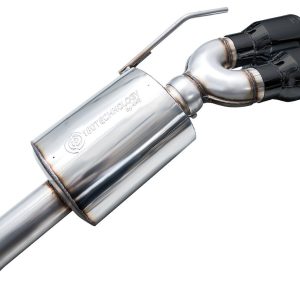 AWE Tuning Exhaust System Kit, Touring Edition Cat-Back System, T304 Stainless Steel, With Muffler, Dual Exhaust with Dual Exits – 3015-43625